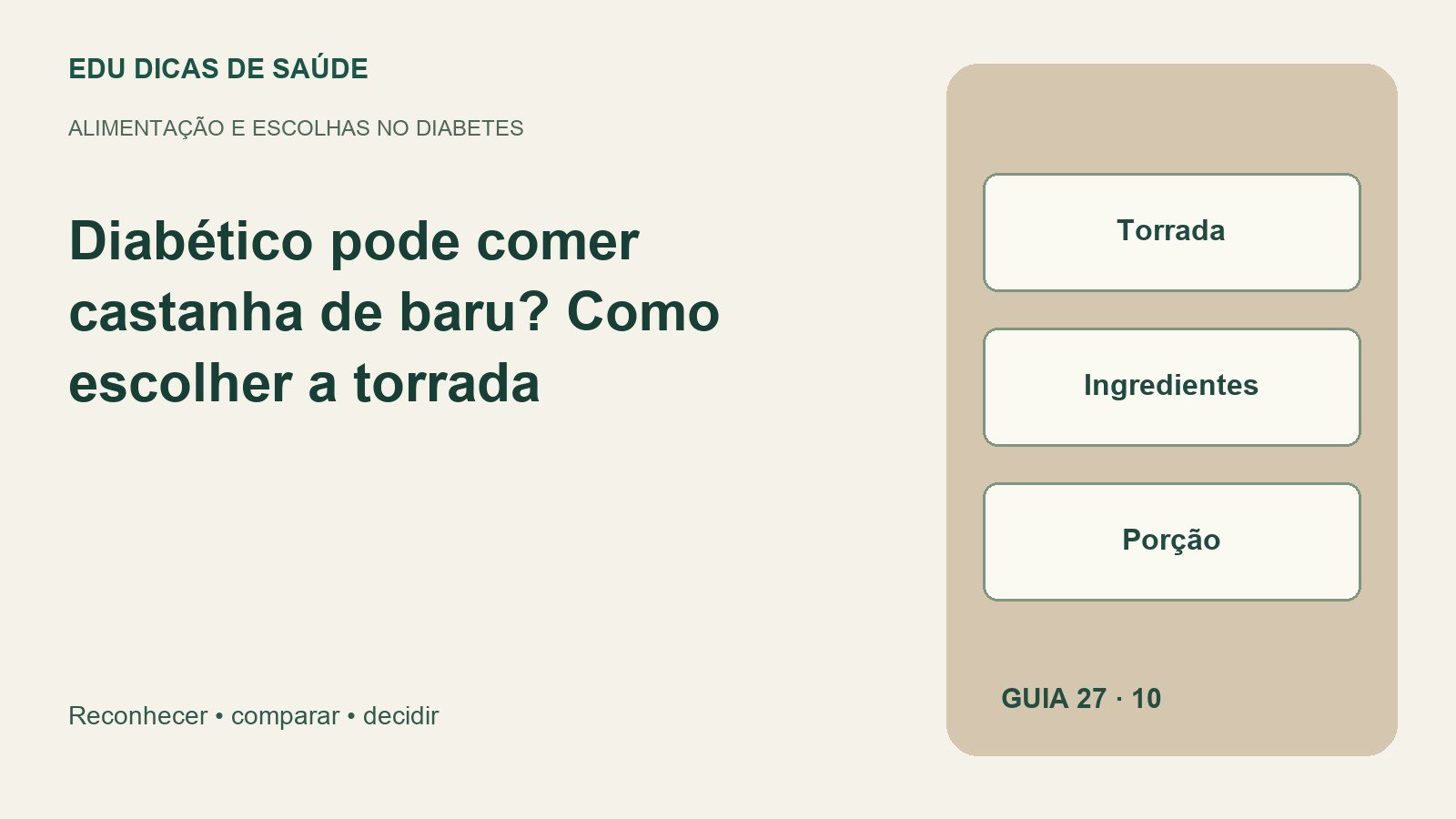 Diagrama editorial: Torrada, Ingredientes, Porção.