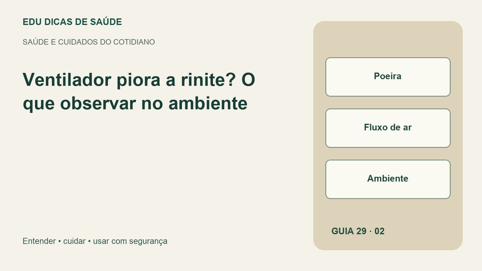 Diagrama editorial: Poeira, Fluxo de ar, Ambiente.