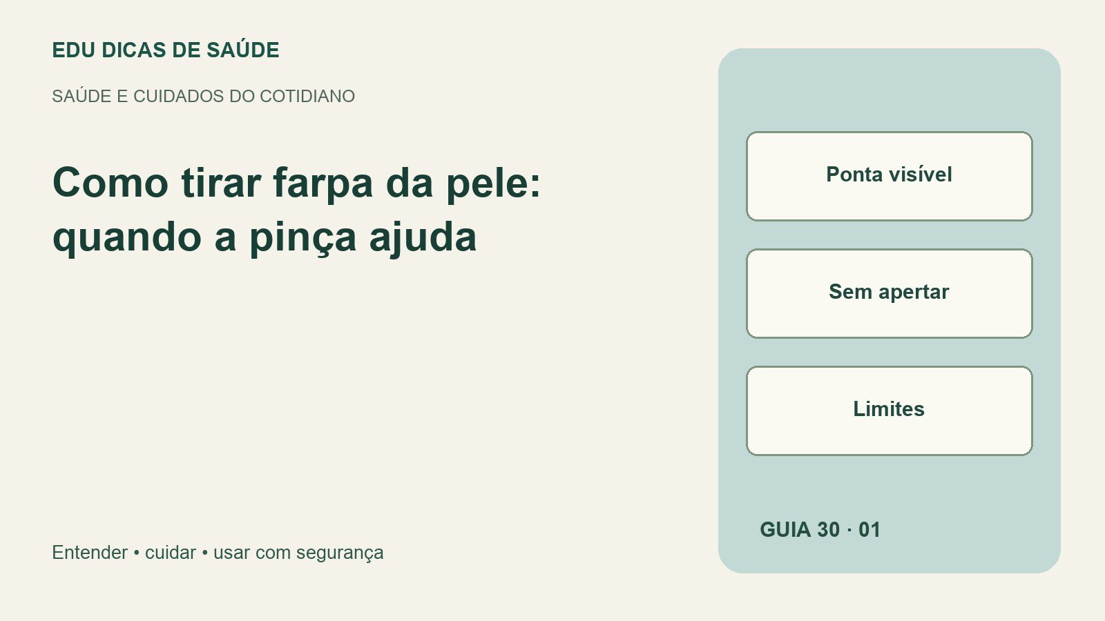 Diagrama editorial: Ponta visível, Sem apertar, Limites.