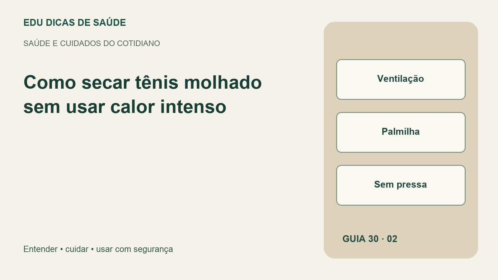 Diagrama editorial: Ventilação, Palmilha, Sem pressa.