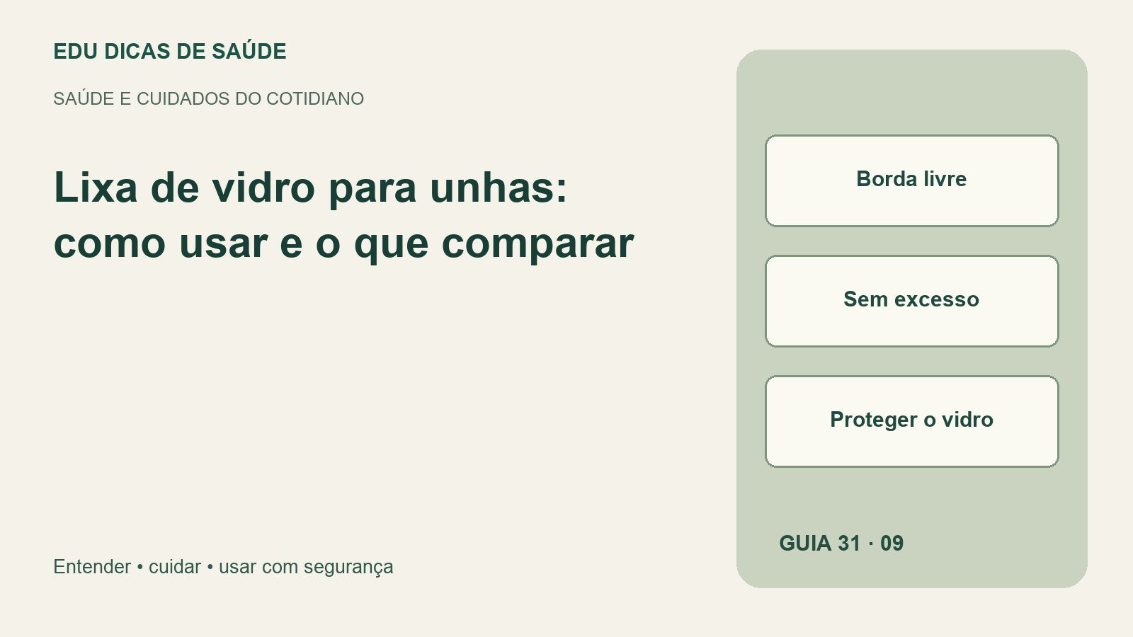 Diagrama editorial: Borda livre, Sem excesso, Proteger o vidro.