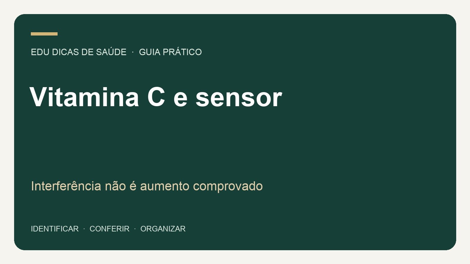 Vitamina C e sensor: Interferência não é aumento comprovado. Arte editorial EDU Dicas de Saúde.