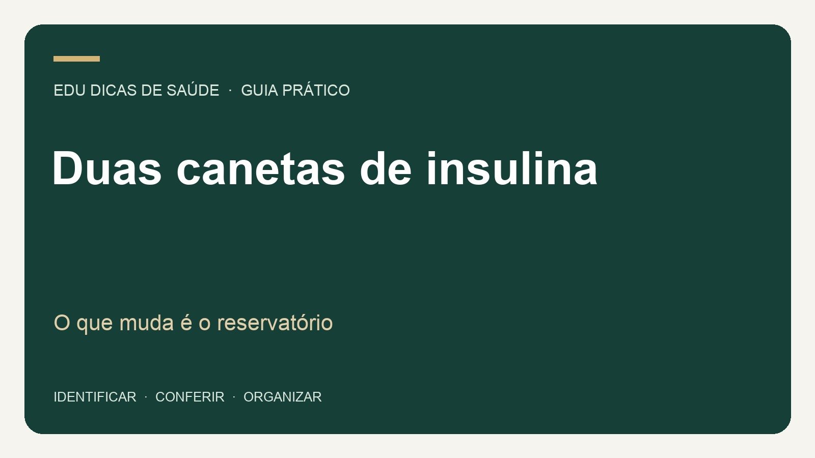 Duas canetas de insulina: O que muda é o reservatório. Arte editorial EDU Dicas de Saúde.