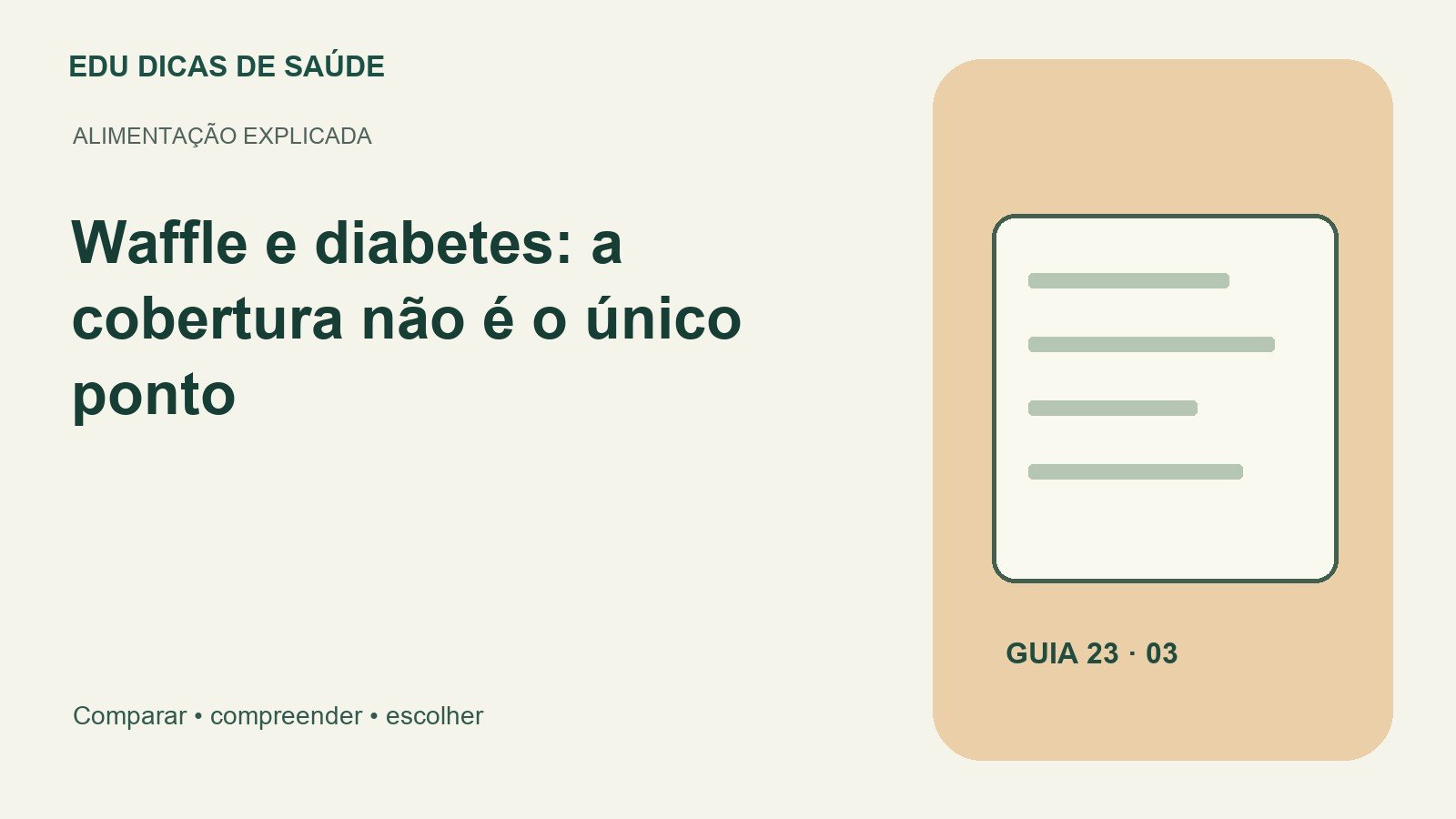 Arte editorial: Waffle e diabetes: a cobertura não é o único ponto.
